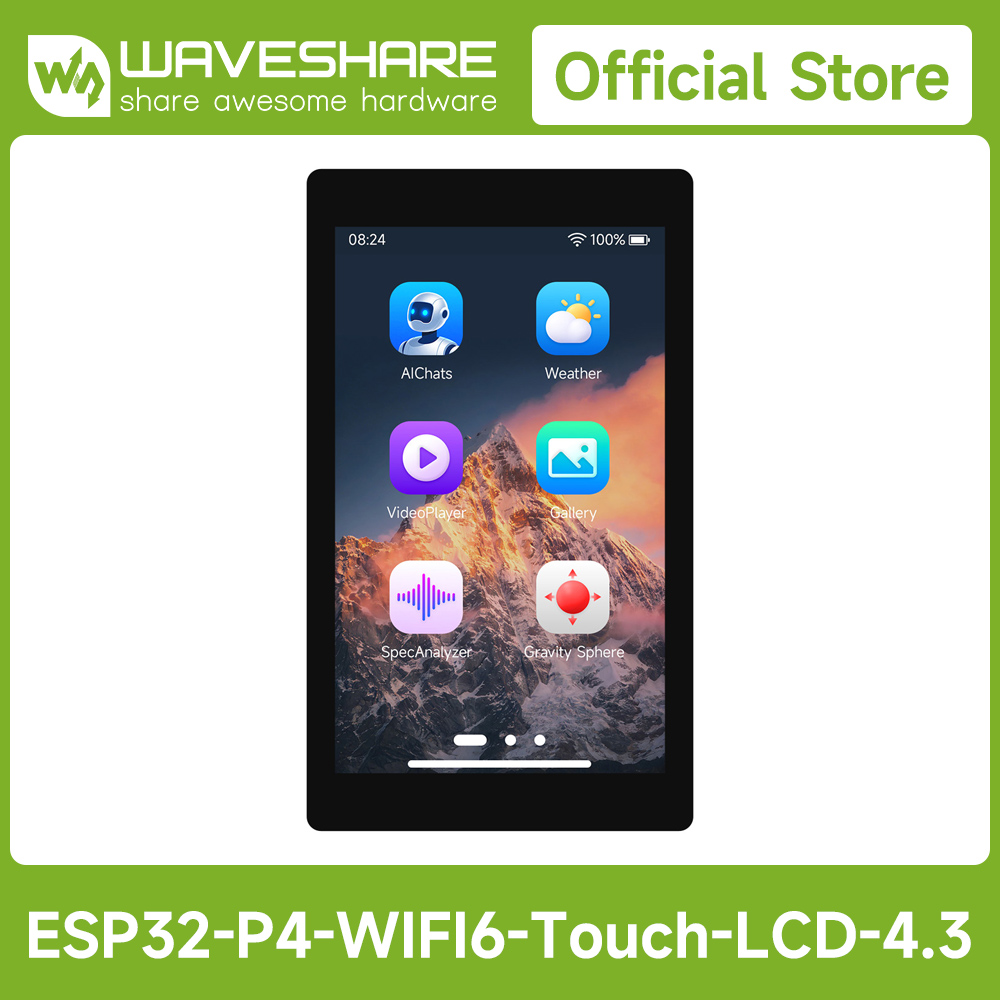 Esp32 Uart Module - Waveshare ESP32-P4-WIFI6 4.3インチ開発ボード、480 × 800解像度、5点タッチ、オンボードオーディオコーデックチップ Wi-Fi