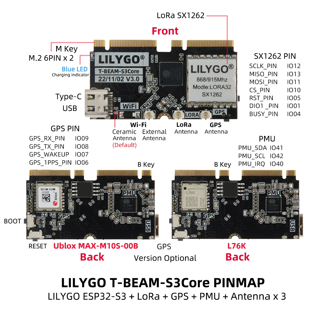 LILYGO T-BEAM-CORE V3.0 L76K U - Esp32 のレビューと価格