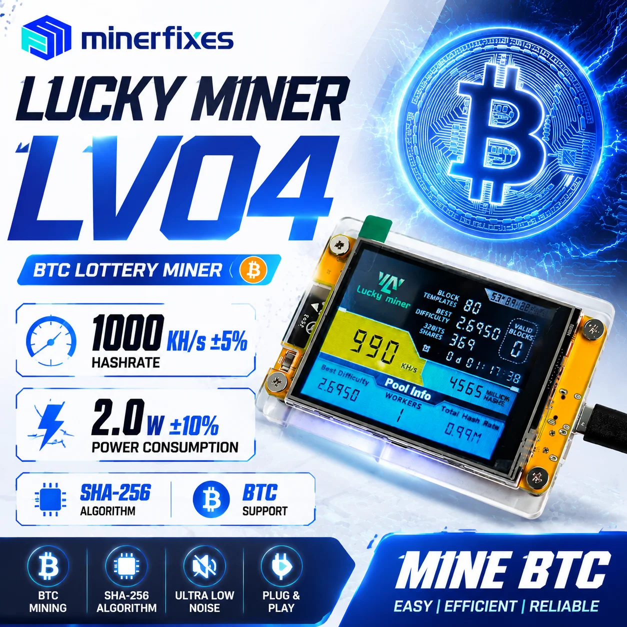 ラッキーマイナー LV04 NerdMiner V2 ハッシ - Espressif Esp32 のレビューと価格